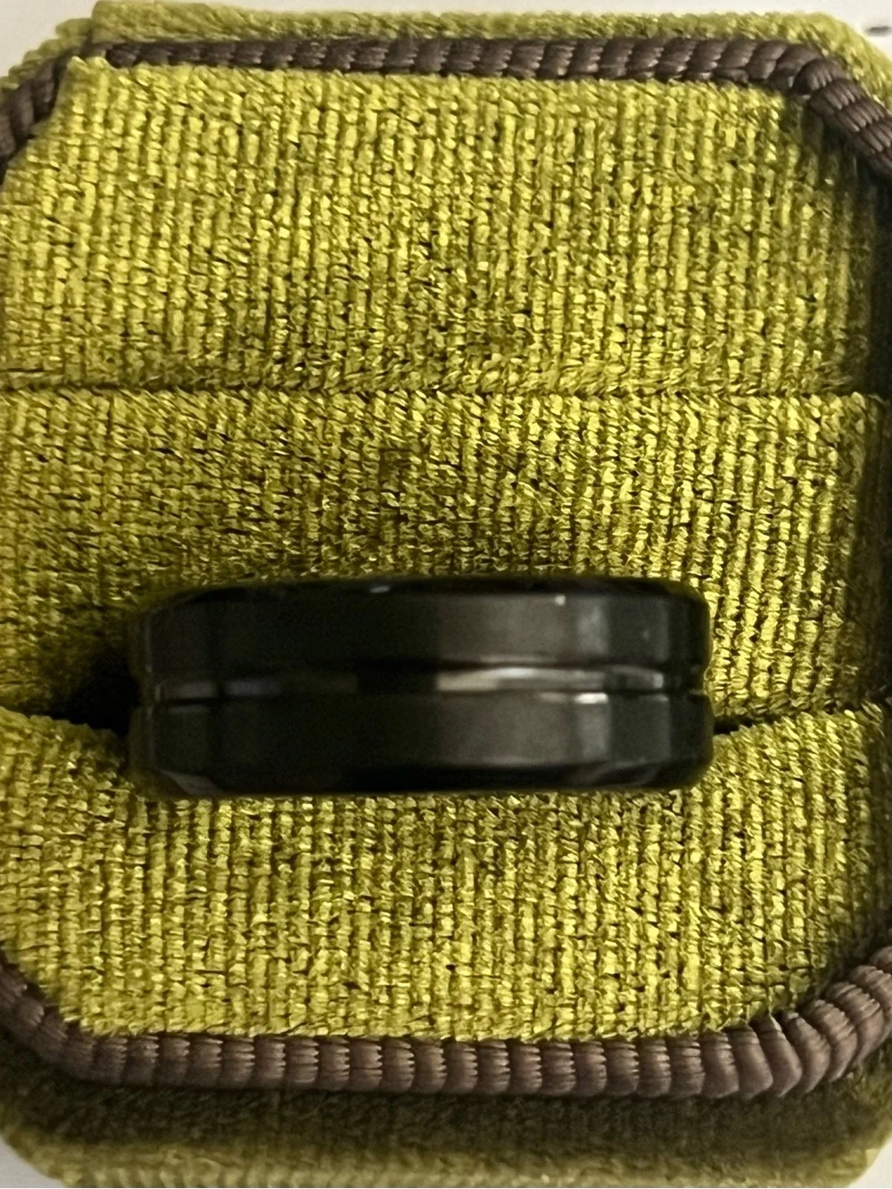 Titanium Steel Matte Black w/ Beveled Design 8mm Unisex Band Size 9